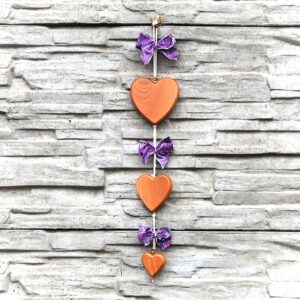 Wooden Hearts Wall Garland Purple | Garlands | choralis.art